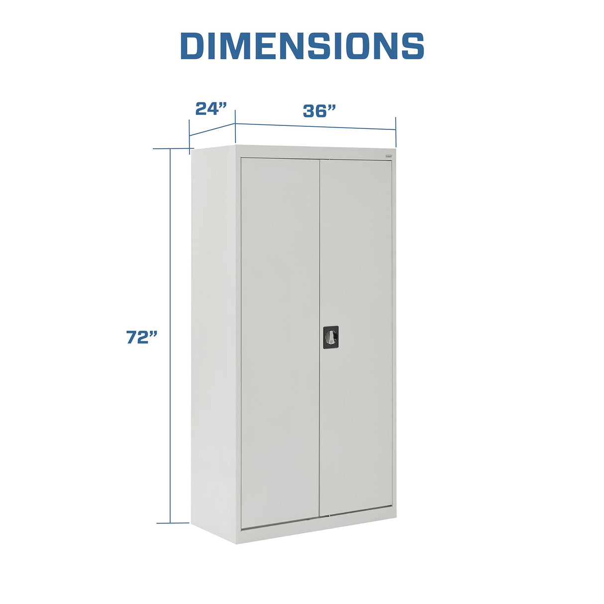 Sandusky Lee EA4R362472-05 Welded Steel Elite Storage Cabinet with Adjustable Shelves, 24" Length x 36" Width x 72" Height, Dove Gray Sandusky
