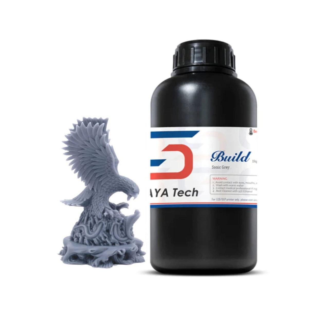 Siraya Tech Build 3D Printer Resin - High Precision Engineering Resin, Non-Brittle, Tappable, Low Warp & Shrink, for Detailed Models & Functional Parts and 8K LCD 3D Printers (Sonic Grey, 1kg) Siraya Tech