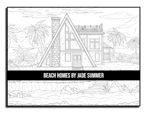 Beach Homes: An Adult Coloring Book with Beautiful Vacation Houses, Charming Interior Designs, and Relaxing Nature Scenes WoodArtSupply