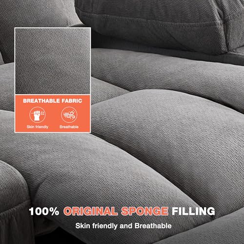 BOSMILLER Swivel Rocker Recliner Chair with Vibration Massage and Lumbar Heating Ergonomic Lounge Chair for Living Room with Rocking Function and Side Pocket, 2 Cup Holders, USB Charge Port