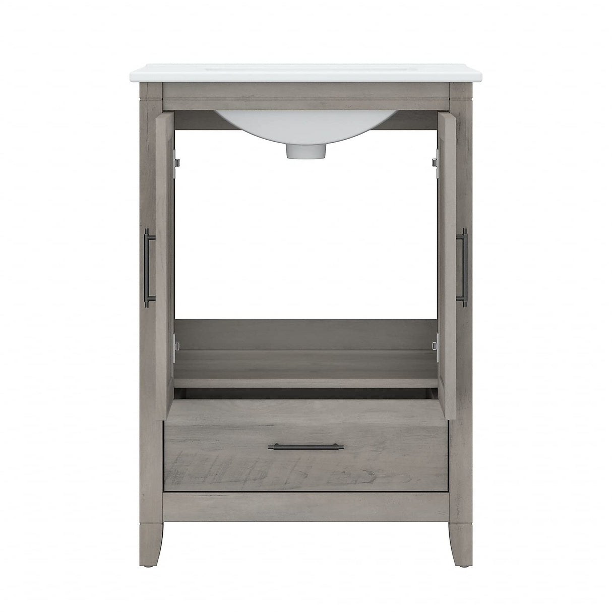 Bush Furniture Key West 24W Bathroom Vanity with Sink in Driftwood Gray Bush Business Furniture