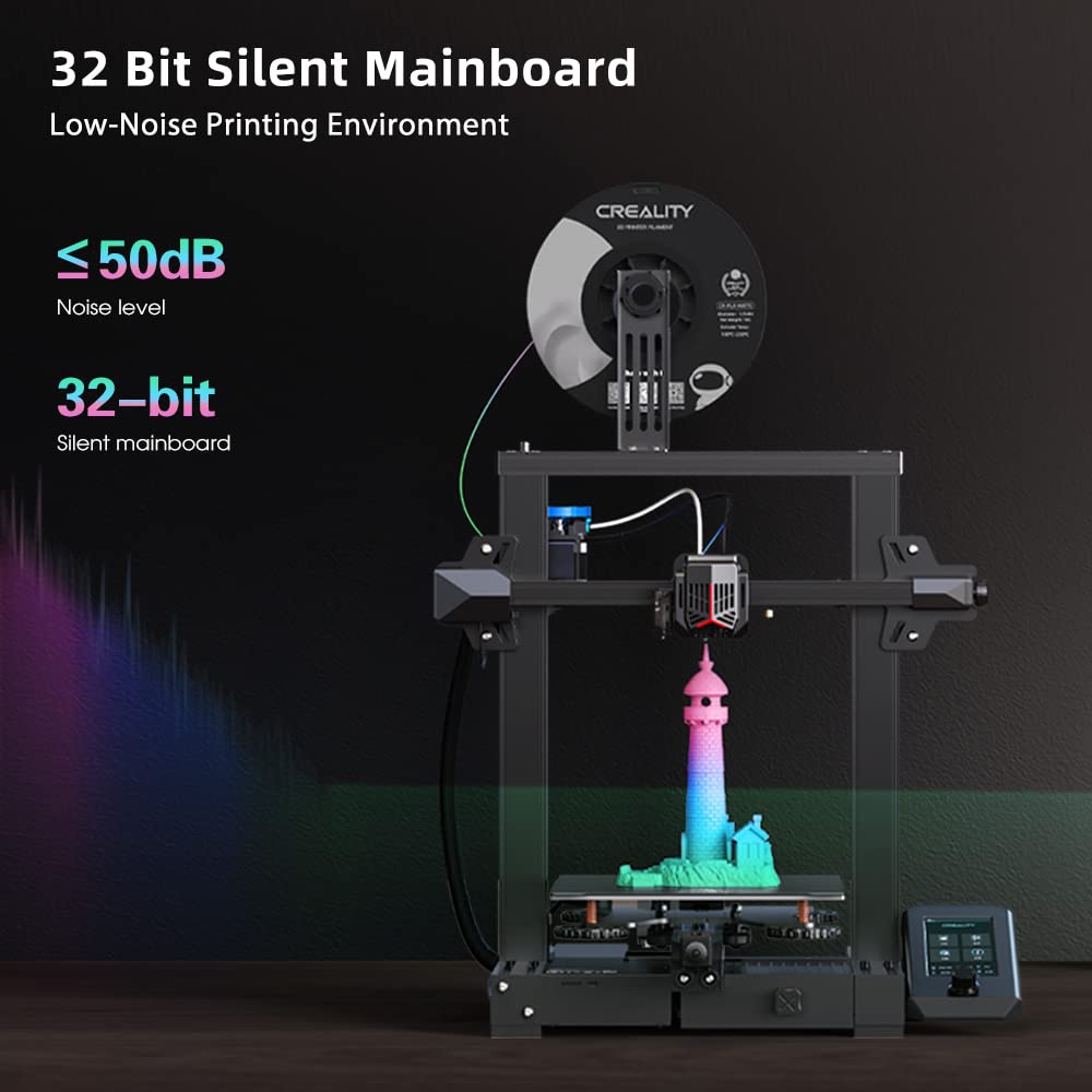 Official Creality Ender 3 V2 Neo 3D Printer with CR Touch Auto Leveling PC Spring Steel Platform Full-Metal Extruder 95% Pre-Installed 3D Printers Resume Print and Model Preview 8.66x8.66x9.84 inch Comgrow