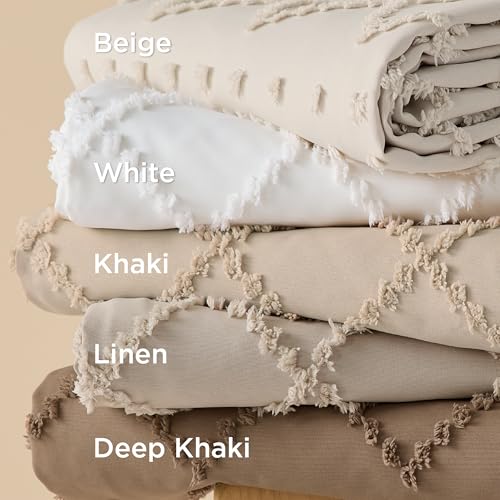 Bedsure Boho Duvet Cover King Size - Linen Breathable & Soft Boho Bedding, Machine Washable Comforter Cover for All Seasons, Includes 1 Duvet Cover 104"x90" with 2 Pillow Shams & Zipper Closure Bedsure