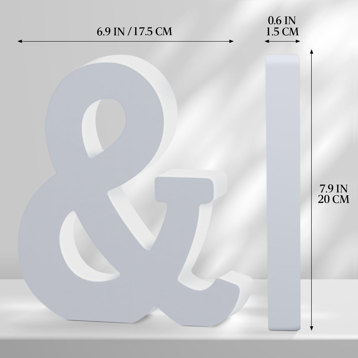 White Wooden Letters 8 Inch for Wall Decor,Large Unfinished Wood Letters for Home,Wooden Alphabet Letters for Crafts,Standing Garden Board or Room Name Signs DIY Carft (&) SETNDTS