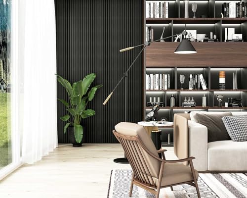 Luxdecor Two Acoustic Wood Wall Slat Panels with Veneer-Decorative Soundproof Wall Panels | Real Natural Oak Wood | 47.24” x 23.62” Each | Soundproof Panels | Wood Finish Wall Panels 0.82" Depth Luxdecor