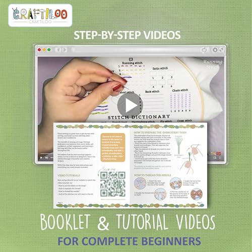CRAFTILOO Embroidery Kits for Adults Hand Embroidery kit for Beginners with Stamped Embroidery Patterns Starter Embroidery Kit. Needlepoint kit Cross Stitch kit for Teens& Adults Cactus