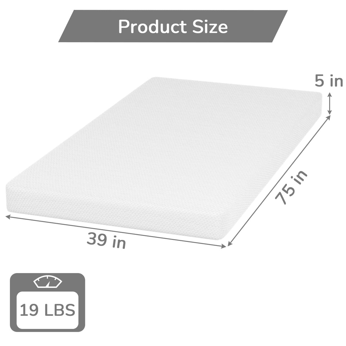 PayLessHere 5 Inch Twin Green Tea Memory Foam Mattress Cooling Gel Infused Mattress,Medium Firm Mattresses Fiberglass Free/CertiPUR-US Certified/Bed-in-a-Box/Pressure Relieving Twin Size,White PayLessHere