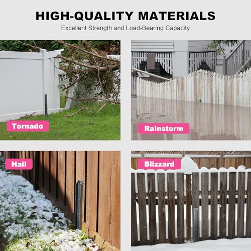 IRONBARBIE Thickened Fence Post Repair Kit, Steel Fence Post Stakes, Anchor Ground Spike for Fix Broken 4x4/6x6 Wood Fence Post Support (Thicker ironbarbie