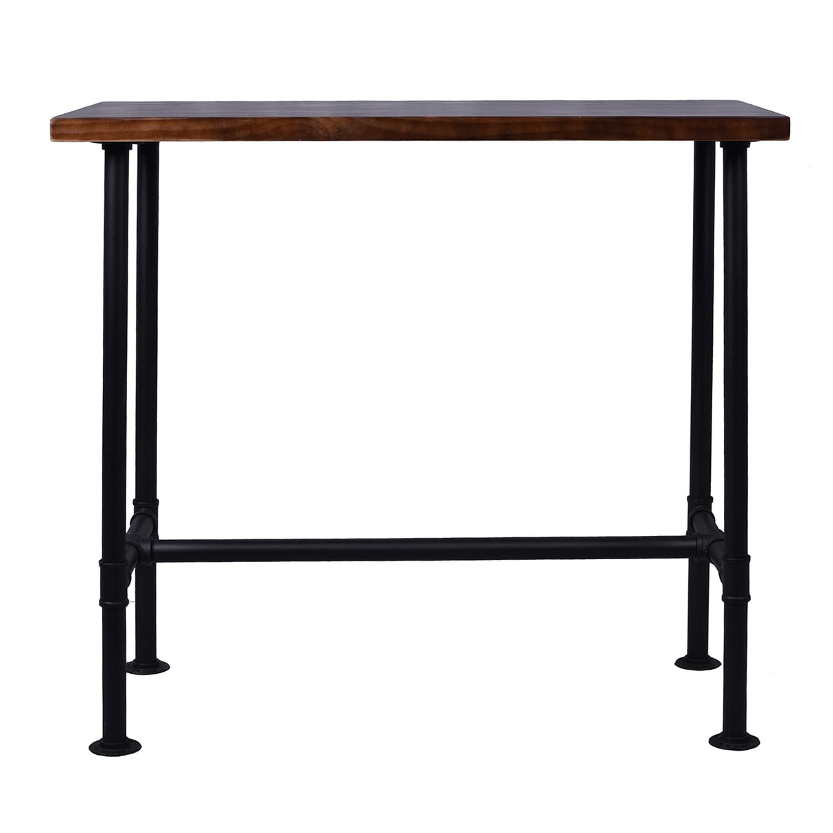 Diwhy DIY Industrial Design Pipe Dining Table Casual Pub BAR Laptop Table Modern Studio Wood and Metal Rectangular Dining Table homeoffice Desk Breakfast high bar Table Walnut Desktop 47.3" × 23.6" Diwhy
