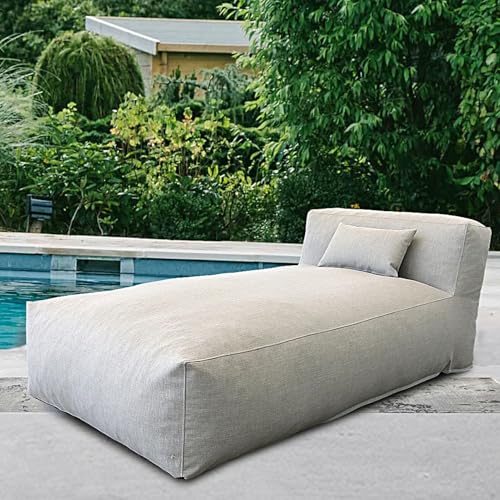 OPEAK Patio Furniture Set Bean Bag Lounge Chair Sectional Conversation Patio Set Daybed Furniture Outdoor Sofa Couch High Density Foam Filling Modern Comfy Couch (Light Gray), Lounge 01 OPEAK