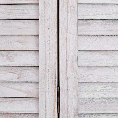 Giantex 6 Panel Wood Room Divider, 5.6 Ft Tall Oriental Folding Freestanding Partition Privacy Room Dividers Screen for Home, Office, Restaurant, Bedroom (White) Giantex