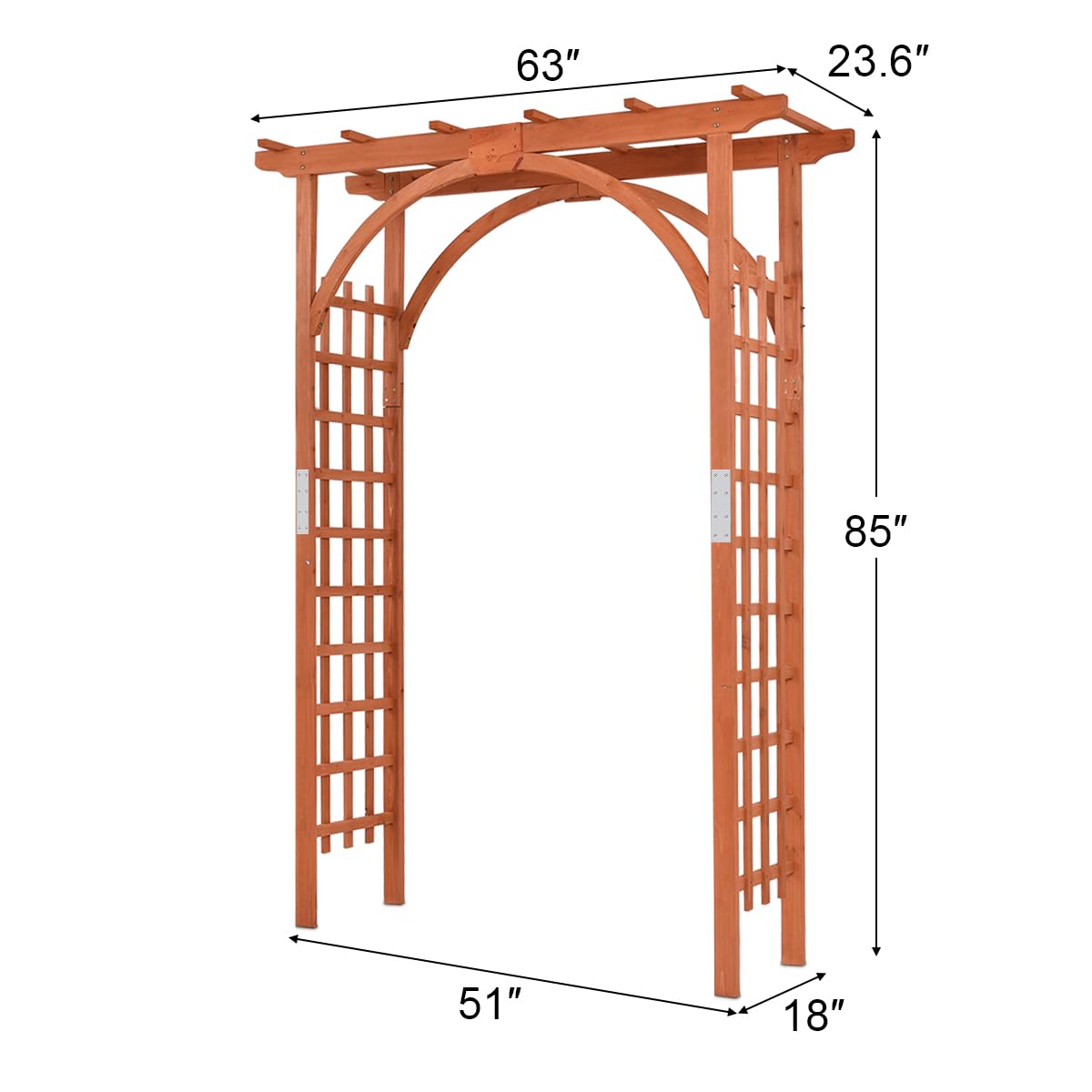 Tangkula 85 inches Garden Arbor, Wooden Wedding Arches Structure w/Trellis Sides for Climbing Plants, Patio Bridal Party Decoration Arbor for Garden, Lawn, Parties, Ceremony (Natural) Tangkula