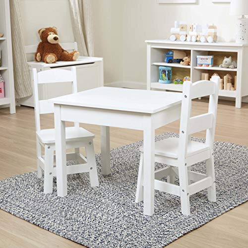 Melissa & Doug Wooden Table & Chairs - White Melissa & Doug