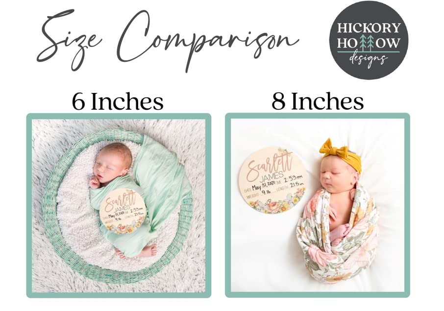 Birth Stat Sign Personalized for Newborn Baby, Scarlett James Design, Crib & Nursery Decor, Photography Prop, Baby Shower Gifts, Gender Reveal, Hickory Hollow Designs