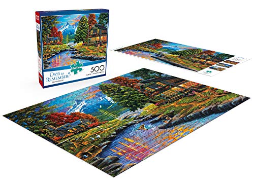 Buffalo Games - Days to Remember - Dewie Hollow - 500 Piece Jigsaw Puzzle , Orange, Yellow, Green , 21.25"L X 15"W Buffalo Games