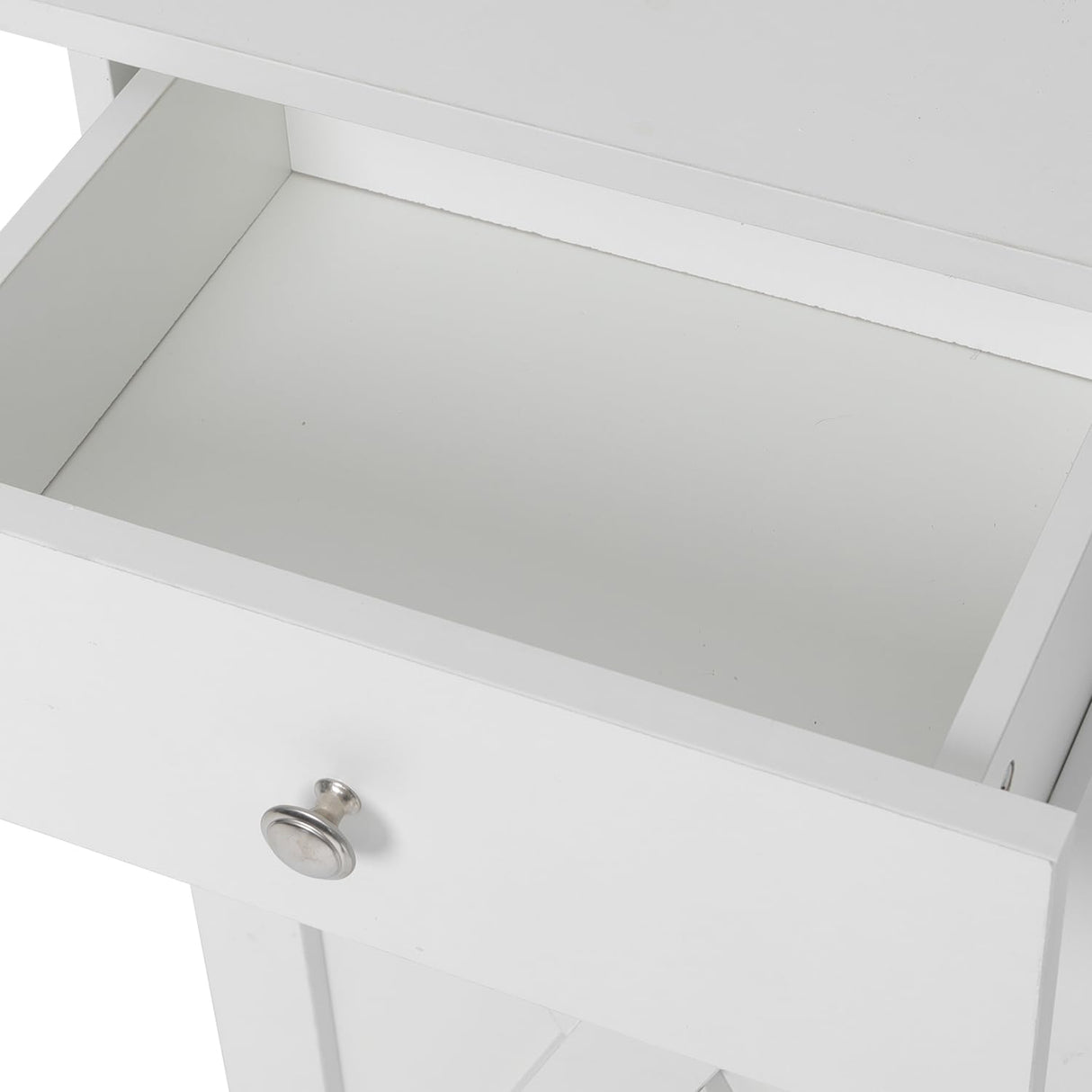 SOLIDEE Free Standing Kitchen Bathroom Tilt Out Laundry Hamper Storage Cabinet with Drawer, White SOLIDEE