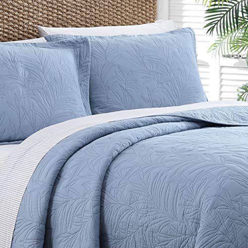 Tommy Bahama - Queen Quilt, Reversible Cotton Bedding, Pre-Washed for Added Softness (Costa Sera Blue, Queen) Tommy Bahama