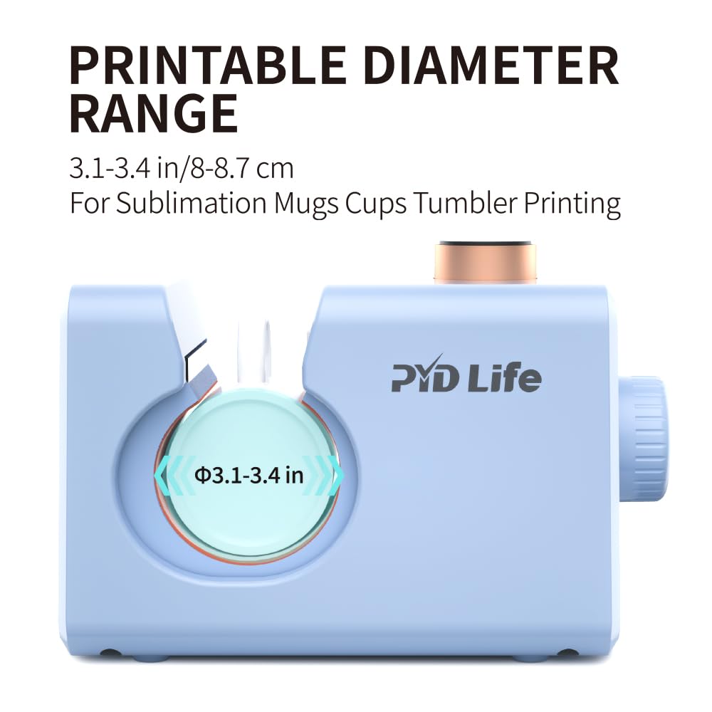 PYD Life 110 V Mini Mug Heat Press Machine Light Blue Touch Screen for 11 OZ 15 OZ Sublimation Mugs Tumblers Cups Printing Adjustable Pressure PYD Life