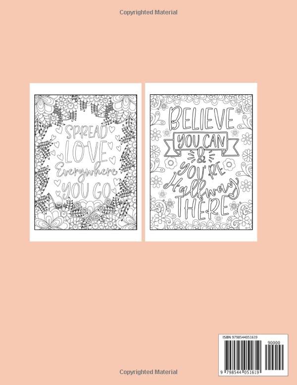 Good Vibes Adult Coloring Book: 50 Motivational and Inspirational Sayings Coloring Book for Adult | Positive Affirmations | Relaxation And Stress Relief WoodArtSupply