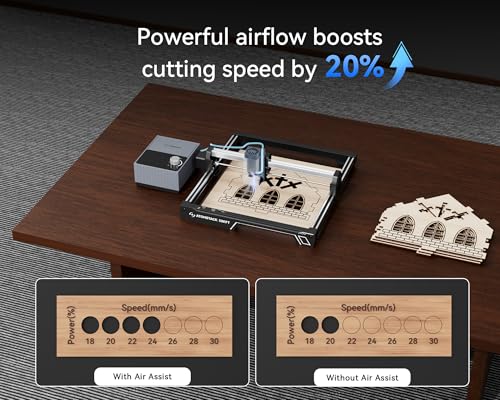 ATOMSTACK F40 Air Assist 10-60 L/min Laser Air Support Pump for Laser Cutters Airflow Engraver Faster and Deeper Cutting Lower Noise Lower Vibration ATOMSTACK