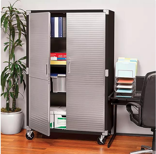 Heavy-Duty Commercial UltraHD Storage Cabinet (Satin Graphite Black, 48" W x 24" D x 72" H) WoodArtSupply