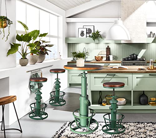 Adjustable Antique Green Industrial Bar Table by Topower – Stylish Pub and Dining Table Topower
