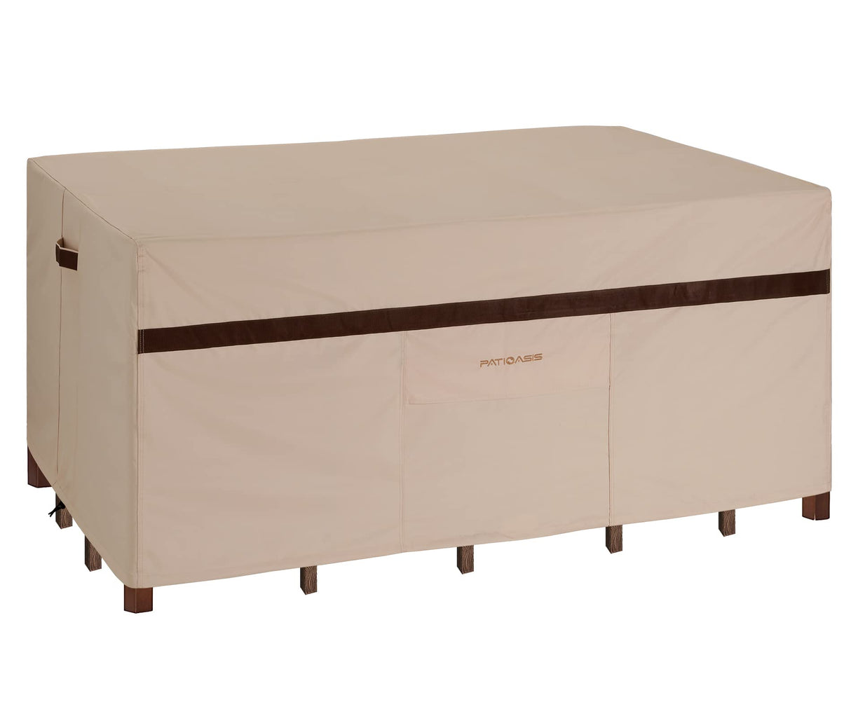 Patio Rectangular Table and Chair Set Cover 109''L Waterproof Outdoor Furniture Covers 600D Durable UV Resistant Windproof Large Lawn Patio Dining Oval Table and Chair Covers High Top Table Cover PATIOASIS