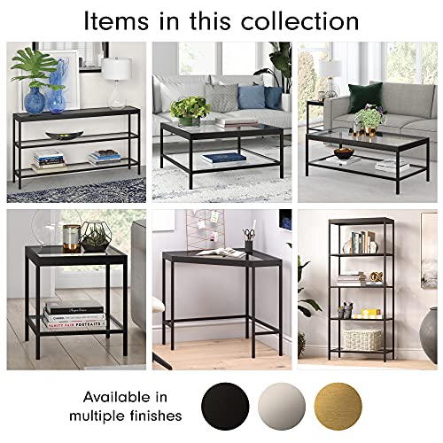 Henn&Hart 45" Wide Rectangular Rectangular Coffee Table in Blackened Bronze, Modern Rectangular Coffee Tables for living room, studio apartment essentials Henn&Hart