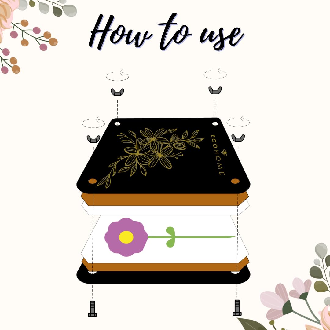ECOHOME Flower Press Kit for Preserving Plants and Pressed Flowers - Empower Your Creativity with Botanical Art & Craft Supplies to Preserve Cherished Nature Memories ECOHOME