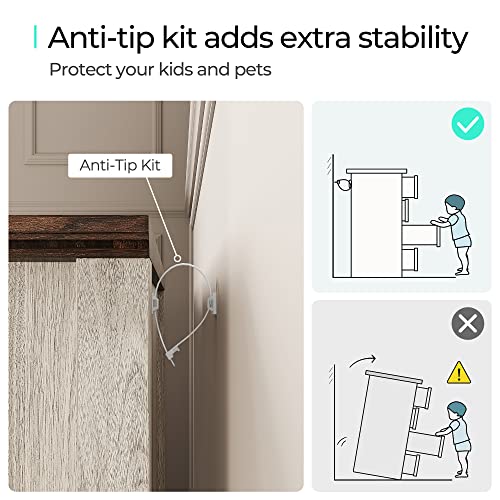 LINSY HOME Drawers Dresser for Bedroom, Wood Bedroom Dresser Farmhouse Drawer Chest, Tall Dresser for Closet, Dressers Organizer for Living Room, Closet, Hallway LINSY HOME