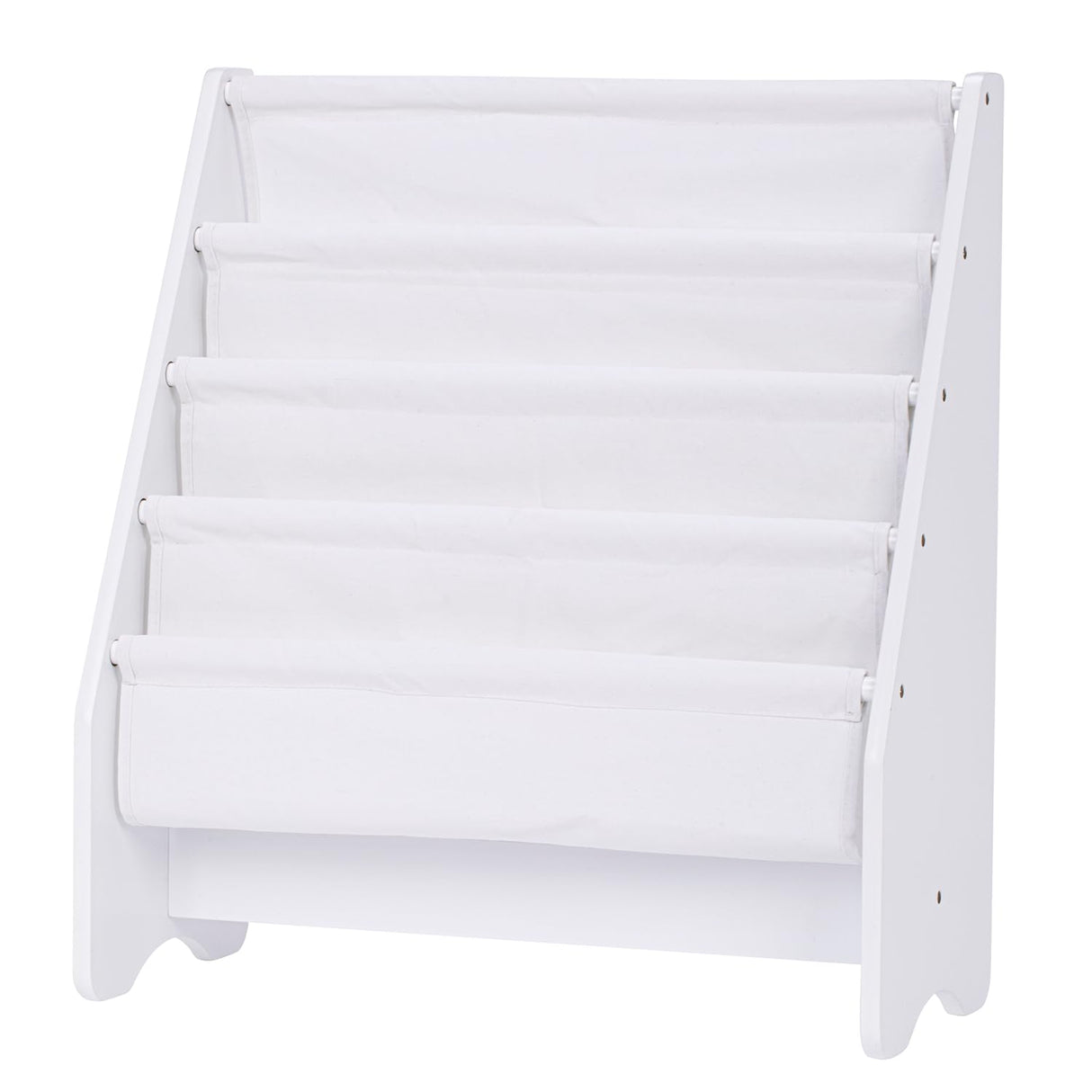UTEX Kids Bookshelf Storage, Book Shelf for Kids Rooms, 4 Tier Sling Toddler Bookshelf, Magazine Book Rack, Children Book Organizer, White UTEX