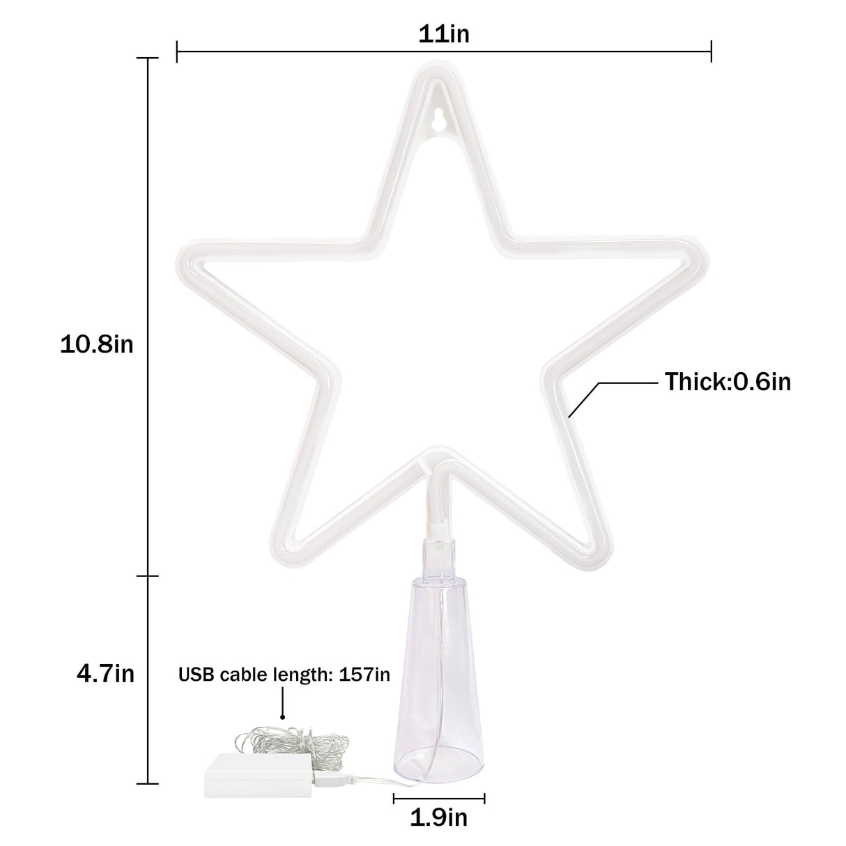 KOUPA 14.5-Inch Christmas Tree Topper Large 5 Point Star Treetop with LED Warm White Lights for Xmas Ornaments and Holiday Seasonal Tree Decorations KOUPA