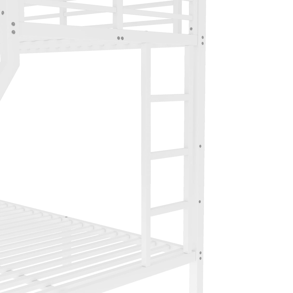 Bellemave Bunk Bed Twin XL Over Queen, Heavy Duty Metal Bunk Bed Frame, Queen bunk Bed for Adults, Adult bunk beds Heavy Duty, Twin XL Bunk Bed, White Bellemave