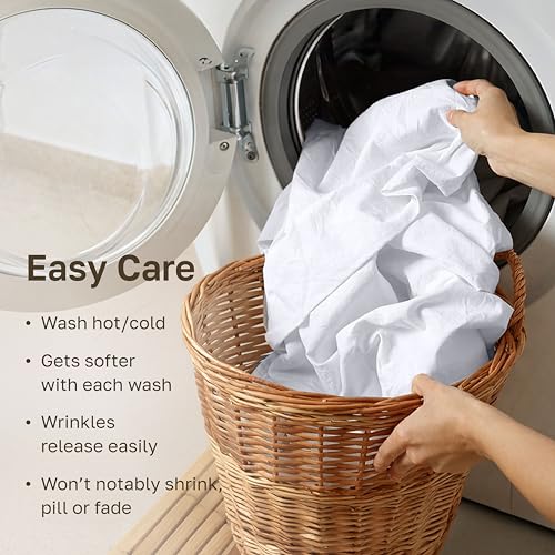 California Design Den Luxury 800 Thread Count King Size Sheets Set - 100% Cotton Sheets, Soft Sateen, Deep Pockets for a Snug Fit, Durable Bedding Set - White