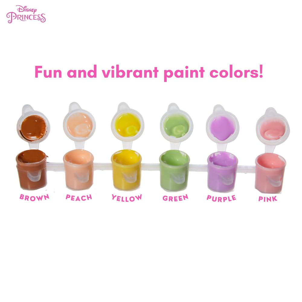 Innovative Designs Disney Princess Canvas Paint Set for Kids with 3 Canvases, Acrylic Paint, Paintbrush, & Easel Innovative Designs