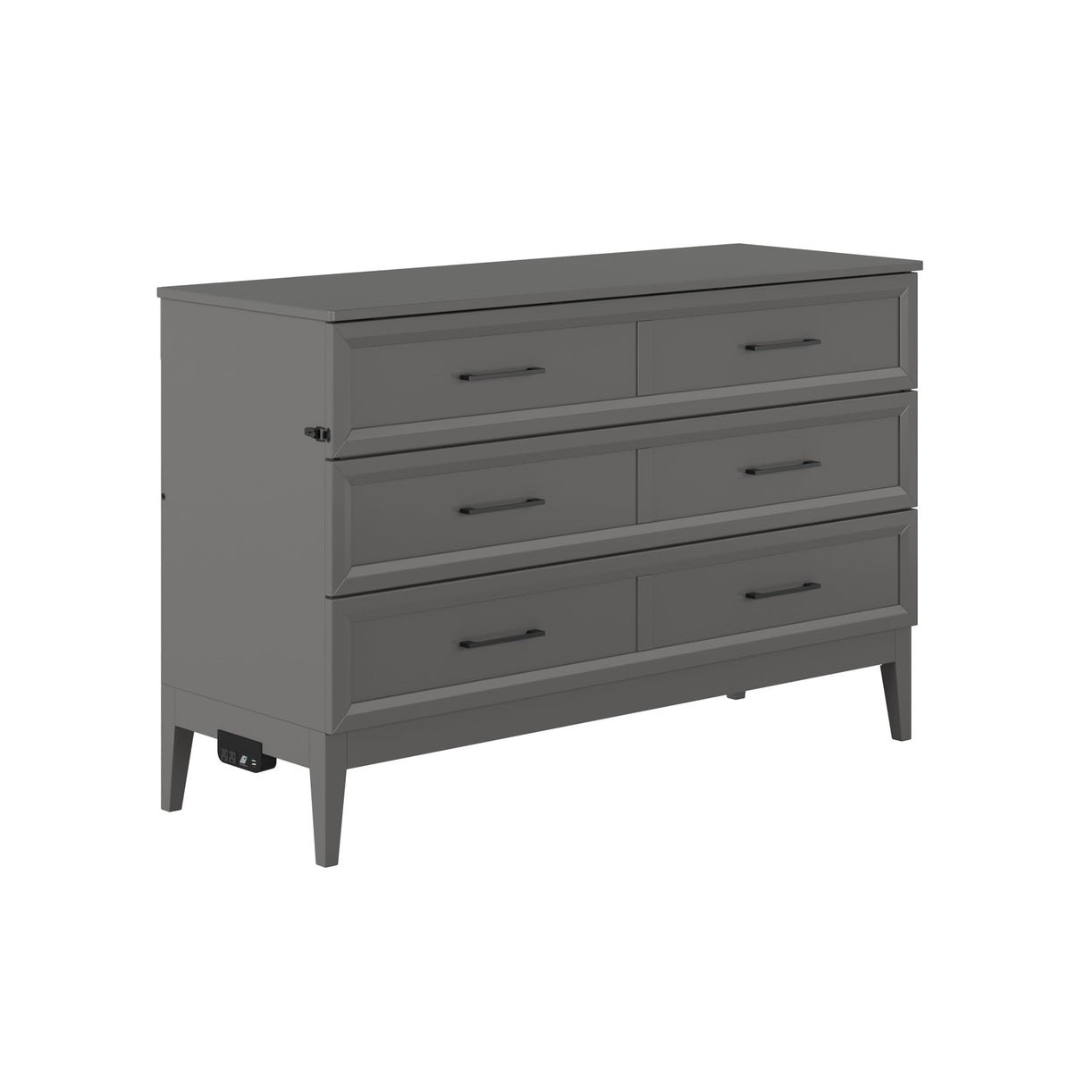 AFI, Santa Fe Queen Murphy Bed Chest with 6" Mattress & Built-in USB Charger, Grey AFI