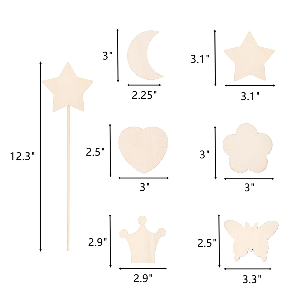 Frcctre 36 Pieces Princess Fairy Wands Kit Make Your Own Princess Wands DIY Art Craft Magical Wand Include 36 Pcs 6 Styles Unfinished Wooden Princess Wand 36 Pcs Ribbons 3 Pcs Gem Stickers Frcctre