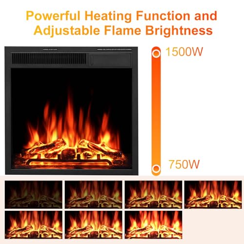 Xbeauty 44" Electric Fireplace with Mantel Surround, 750W/1500W LED Freestanding Fireplace Heater with Realistic Flame, Adjustable Brightness, Remote Control for Living Room,Bedroom,Pearl White Xbeauty