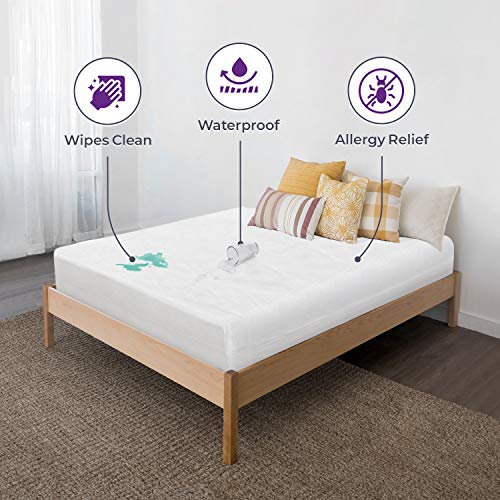 BLISSFORD Plastic Mattress Protector Zippered King, Waterproof Vinyl Mattress Cover, Heavy Duty Noiseless Mattress Encasement BLISSFORD