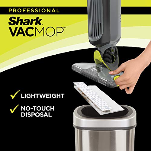 Shark VACMOP Pro Cordless Hard Floor Vacuum Mop with On-Demand Spray and Headlights, includes 4 Disposable VACMOP Pads and a 12oz VACMOP solution, Charcoal Gray, VM252 Shark