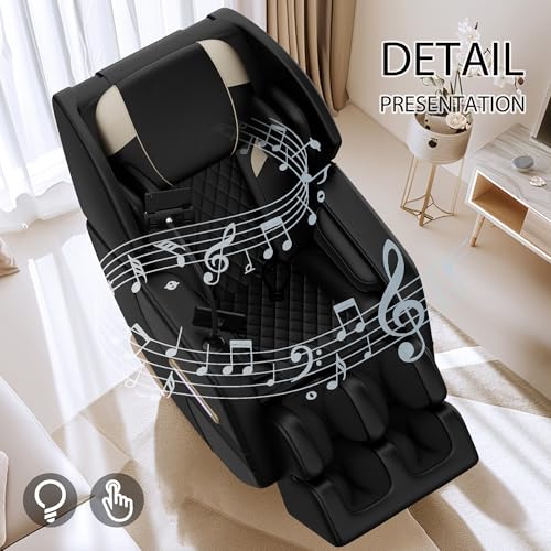 Msutree 2026 Massage Chair Full Body, Zero Gravity Massage Recliner Chair with Auto Modes, 6 Fix Point Rollers, Airbag, Foot Massage, Touch Screen Controller, Deep Yoga Stretch, Heating Function