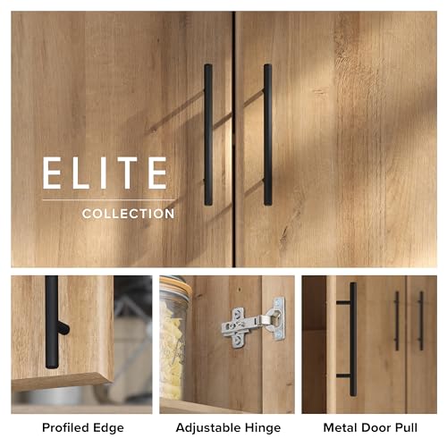 Prepac Elite Oak 32-Inch Tall Storage Cabinet with Adjustable Shelves Prepac