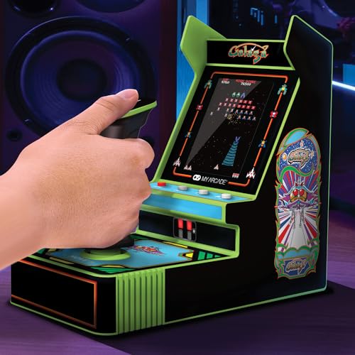 My Arcade Galaga Joystick Player : Officially Licensed Galaga and Galaxian Video Game Console, Fun Portable Mini Game 3.2" Full Color Display My Arcade