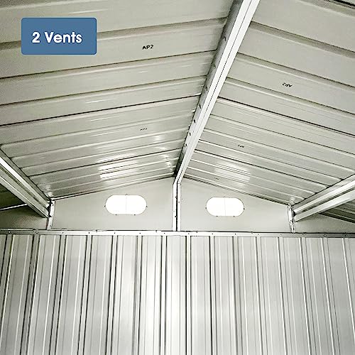 RITSU Outdoor Metal Storage Shed 20x10FT, Shed Backyard Utility Large Storage Shed with 2 Doors and 4 Vents, Metal Car Canopy Shelter for Car, Truck,Bike, Garbage Can, Tool, Lawnmower RITSU