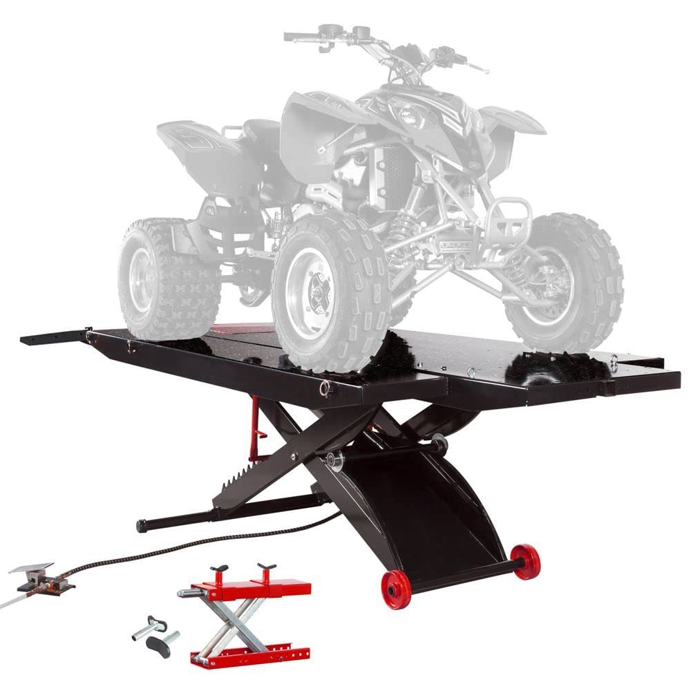 Black Widow Extra-Wide Pneumatic ProLift ATV Scissor Lift Table, 1,500 lb. Capacity, 31.25" Maximum Lift Height Black Widow