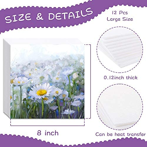 8 x 8 Inch Sublimation Air Freshener Sheets Felt Large-Size Car White Fragrant Blank Air Freshener Sheets DIY Auto Scented Sheets for Car Home Use Heat Press Decor for Various Styles, 12 Pieces Maitys