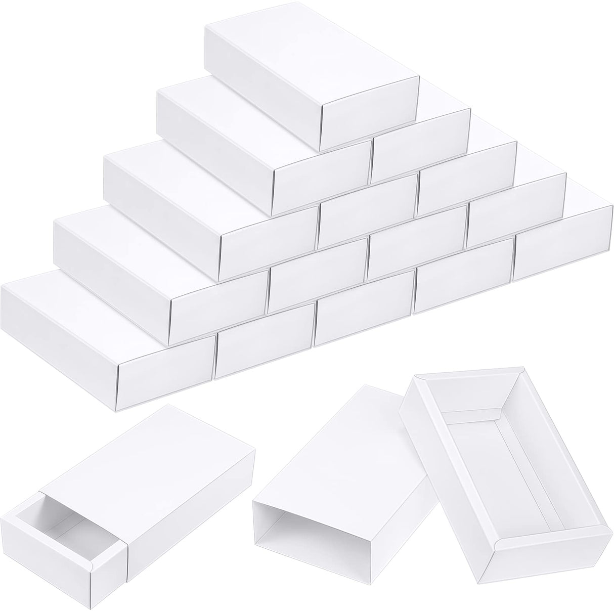 Zonon 30 Pieces Kraft Paper Drawer Box, Mini Crafts Cardboard Present Boxes for Business and Soap Jewelry Candy Weeding Party Favors Present Packaging Boxes (White) Zonon