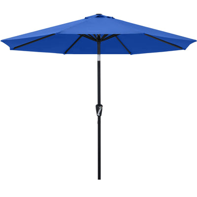 ABCCANOPY 9FT Outdoor Patio Umbrella, 8 Ribs Table Umbrella w/Crank for Easy Set Up, Suitable for Garden, Lawn, Deck & Backyard (Blue)