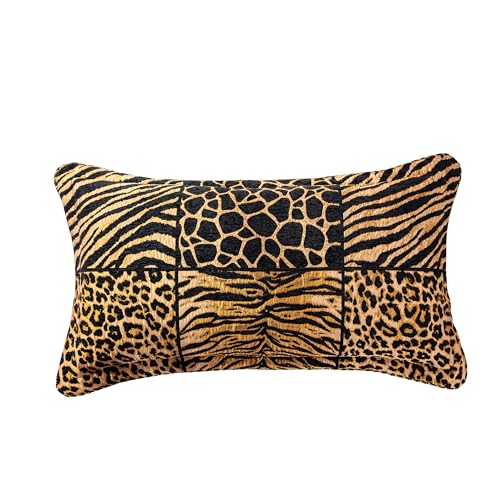 Loom and Mill 8-Piece Safari Comforter Set King Size, Leopard, Tiger, Giraffe, Zebra Animal Print Bedding Set, Patchwork Comforter with Bed Skirt, Euro Shams and Decorative Pillow(Black Gold, King) Loom and Mill