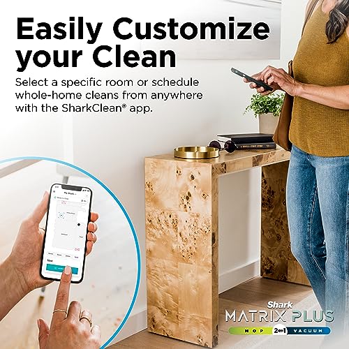 Shark Matrix Plus 2in1 Robot Vacuum & Mop with Sonic Mopping, Matrix Clean, Home Mapping, HEPA Bagless Self Empty Base, CleanEdge, for Pet Hair, WiFi, Black/Mocha, AV2630WA Shark